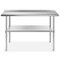 GRIDMANN Stainless Steel Kitchen Prep Table with Backsplash & Under Shelf, NSF Commercial Work Table for Restaurant and Home